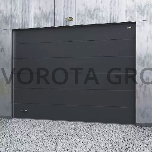 Автоматические ворота для гаража Doorhan серого цвета квадратные 3000x3000