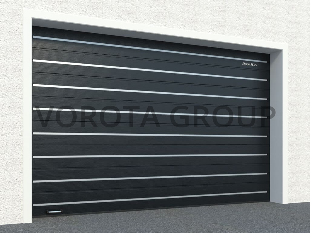 Автоматические ворота для гаража Doorhan с декоративными вставками 3500x2200
